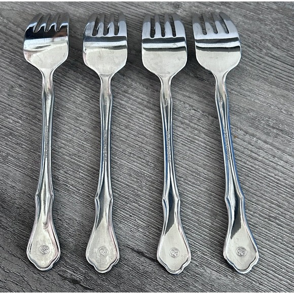 Pfaltzgraff Briarwood Salad Forks Stainless Glossy Set Of 4